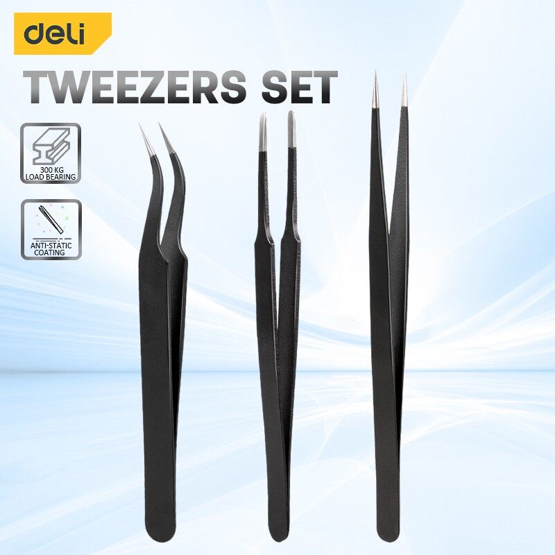 Deli 3PCS Tweezers Set Upgrade - đánh giá và giá Model Kit Nipper